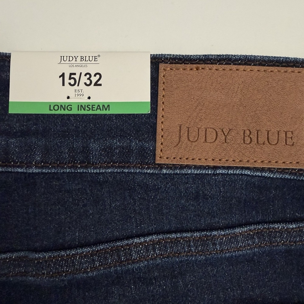 NWT Judy Blue 82678 High Waist Trouser Wide Leg Jeans Womens 15 Long 35 Inseam - Picture 4 of 16